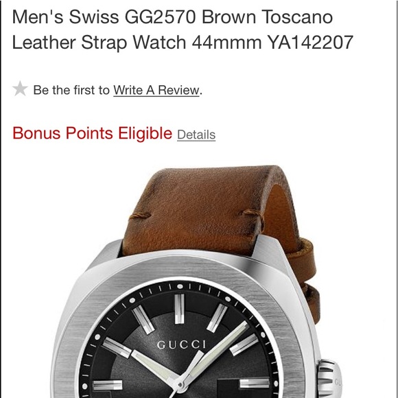 Authentic Gucci GG2570 Brown Leather Watch